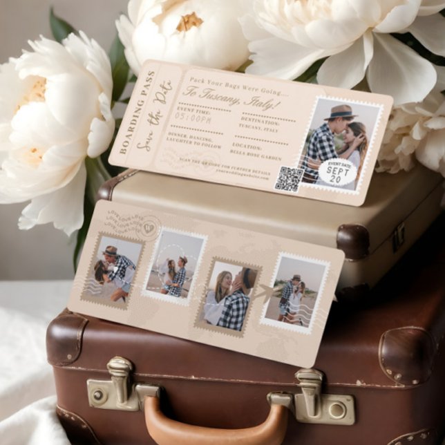 Convite Bilhete de Embarque de Destino (Destination Wedding Boarding Pass Plane Ticket Inv Invitation)