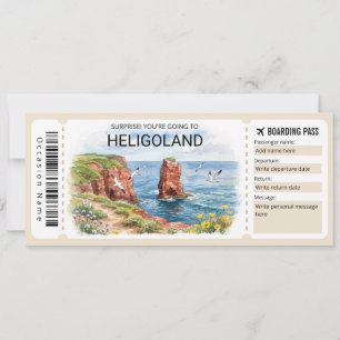Convite Bilhete de Embarque de Viagem para Heligoland Edit