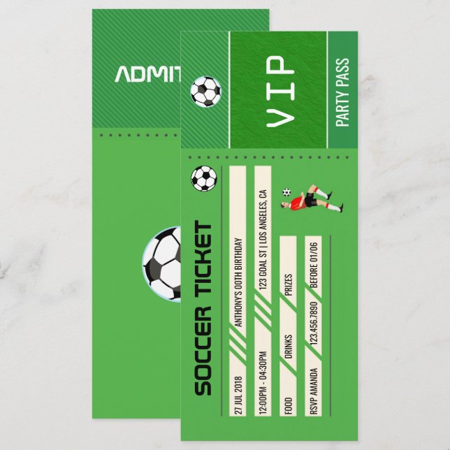 Convite Bilhete de Entrada para Festa de Aniversário com T (Frente/Verso)