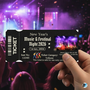 Convite Bilhete de Entrada para o Festival de Música de An