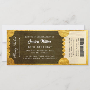 Convite Bilhete de Evento de Luxo Elegante