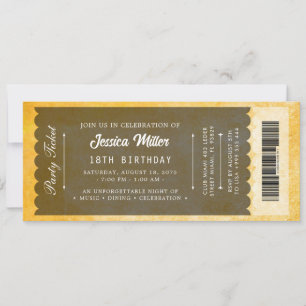 Convite Bilhete de Evento de Luxo Elegante