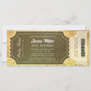 Convite Bilhete de Evento de Luxo Elegante