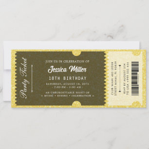 Convite Bilhete de Evento de Luxo Elegante