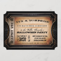 Bilhete de Festa de Halloween da Surpresa Laranja