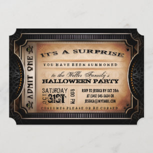Convite Bilhete de Festa de Halloween da Surpresa Laranja 