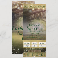 Bilhete de Festa VIP Sweet 16 Luzes da Floresta En