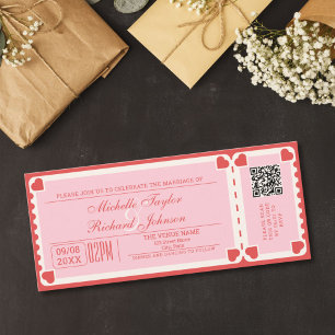 Convite Bilhete de Filme Vintage com Código QR RSVP