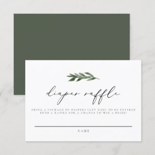 Convite Bilhete de Fralda de Boho Greenery - Minimalista -