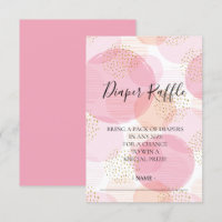 Bilhete de Fralda de Chá de fraldas de Pontos Rosa