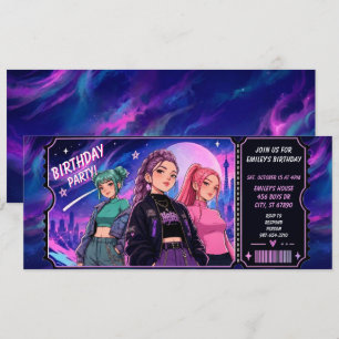 Convite Bilhete de Ingresso para Concerto de Anime Kpop Id