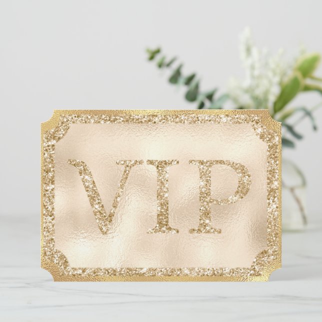Convite Bilhete de Ingresso para Evento Gold VIP (Em pé/Frente)