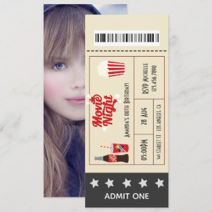Convite Bilhete de ingresso para festa de aniversário com 