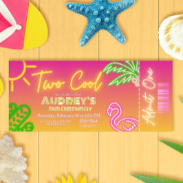 Convite Bilhete de Ingresso para Festa de Piscina Tropical
