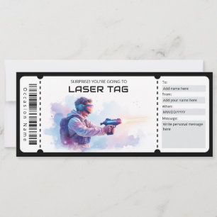 Convite Bilhete de Laser Tag