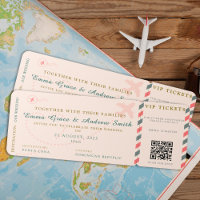 Bilhete de Linha Aérea de Código Qr para Casamento