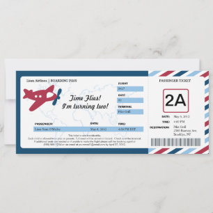 Convite Bilhete de Passagem de Aniversário