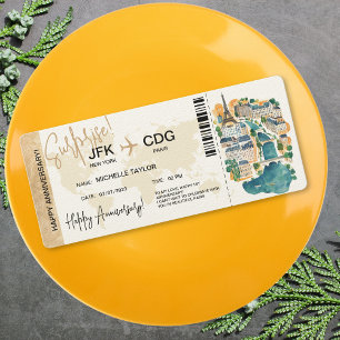 Convite Bilhete de Passagem de Embarque de Aniversário de 