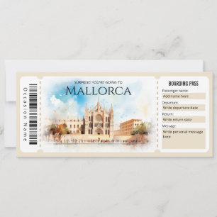 Convite Bilhete de Passagem de Embarque de Plano de Maiorc