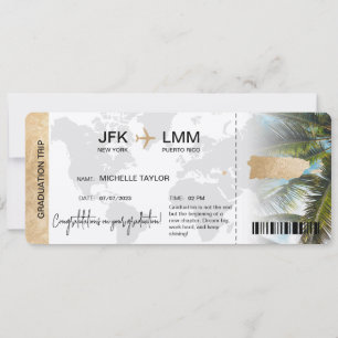 Convite Bilhete de Passagem de Embarque Surpresa - Porto R