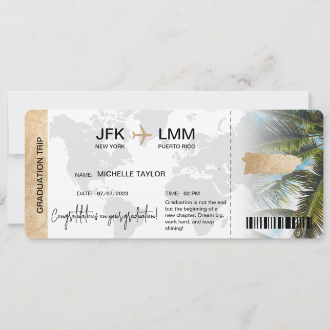 Convite Bilhete de Passagem de Embarque Surpresa - Porto R (Frente)