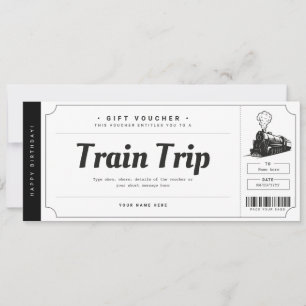 Convite Bilhete de Passagem de Trem Surpresa Voucher de Pr