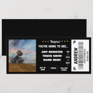 CONVITE BILHETE DE PRESENTE DE CAMINHÃO MONSTRO SURPRESA