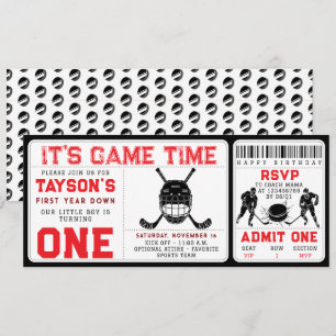 Convite Bilhete de primeiro aniversario para Baixo do Hock