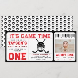 Convite Bilhete de primeiro aniversario para Baixo do Hock