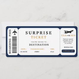 Convite Bilhete de Viagem Surpresa Passagem de Embarque de