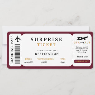 Convite Bilhete de Viagem Surpresa Passagem de Embarque Vi
