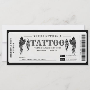 Convite Bilhete de voucher de Tatuagem Pessoal