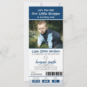 Convite Bilhete do aniversário do basebol