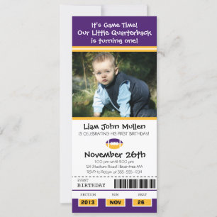 Convite Bilhete do aniversário do futebol