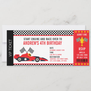 Convite Bilhete do legal Race Car Racing Party