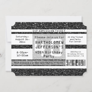 Convite Bilhete do partido de aniversário de 40 anos,