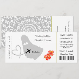 Convite Bilhete Embarcado Destino de Casamento de Passagem