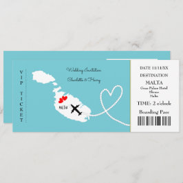 Convite Bilhete Embarque Pass Casamento Destino Malta