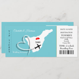 Convite Bilhete Embarque Pass Casamento Destino Tenerife