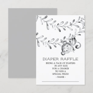 Convite Bilhete neutro do Raffle da fralda do chá de