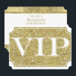 Convite Bilhete para o Evento da Festa VIP Brilho Branco e<br><div class="desc">personalize com qualquer texto</div>