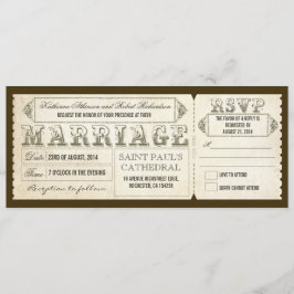 Convite bilhetes de casamento antigos & RSVP