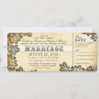 bilhetes de casamento vintage com flores elegantes