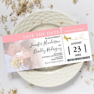 Convite Bilhetes de Embarque Save the Date Foto