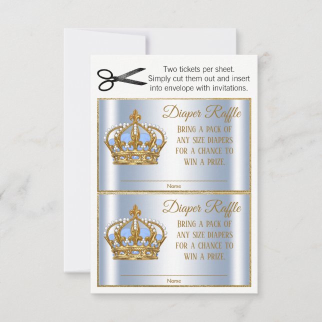 Convite Bilhetes de Rifa de Fralda de Príncipe (Frente)