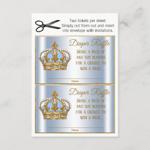 Convite Bilhetes Príncipe Fralda Raffle