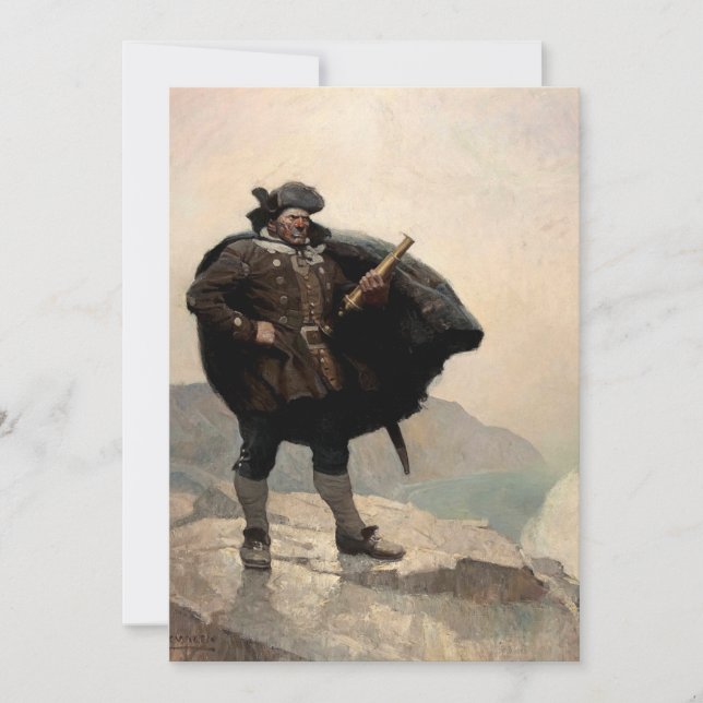 Convite Billy Bones, ilha do tesouro por N. C. Wyeth (Frente)