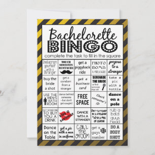 Convite Bingo da Bachelorette Dourada, Jogo da Festa, Desa
