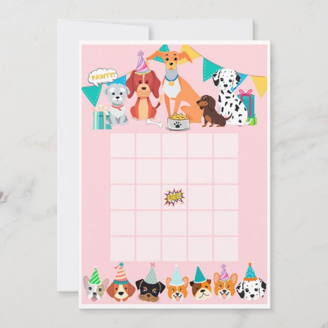 Convite Bingo de berço de cachorrinho de cachorrinho (Frente)