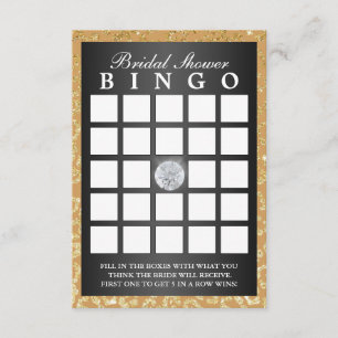 Convite Bingo de Bridal Dourado Leopardo Imprime Bingo Mod